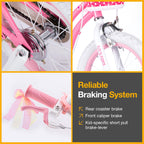 RoyalBaby Stargirl Kids Bike 12 Inch Girls Bicycle for Children with Training Wheels & Basket, Pink