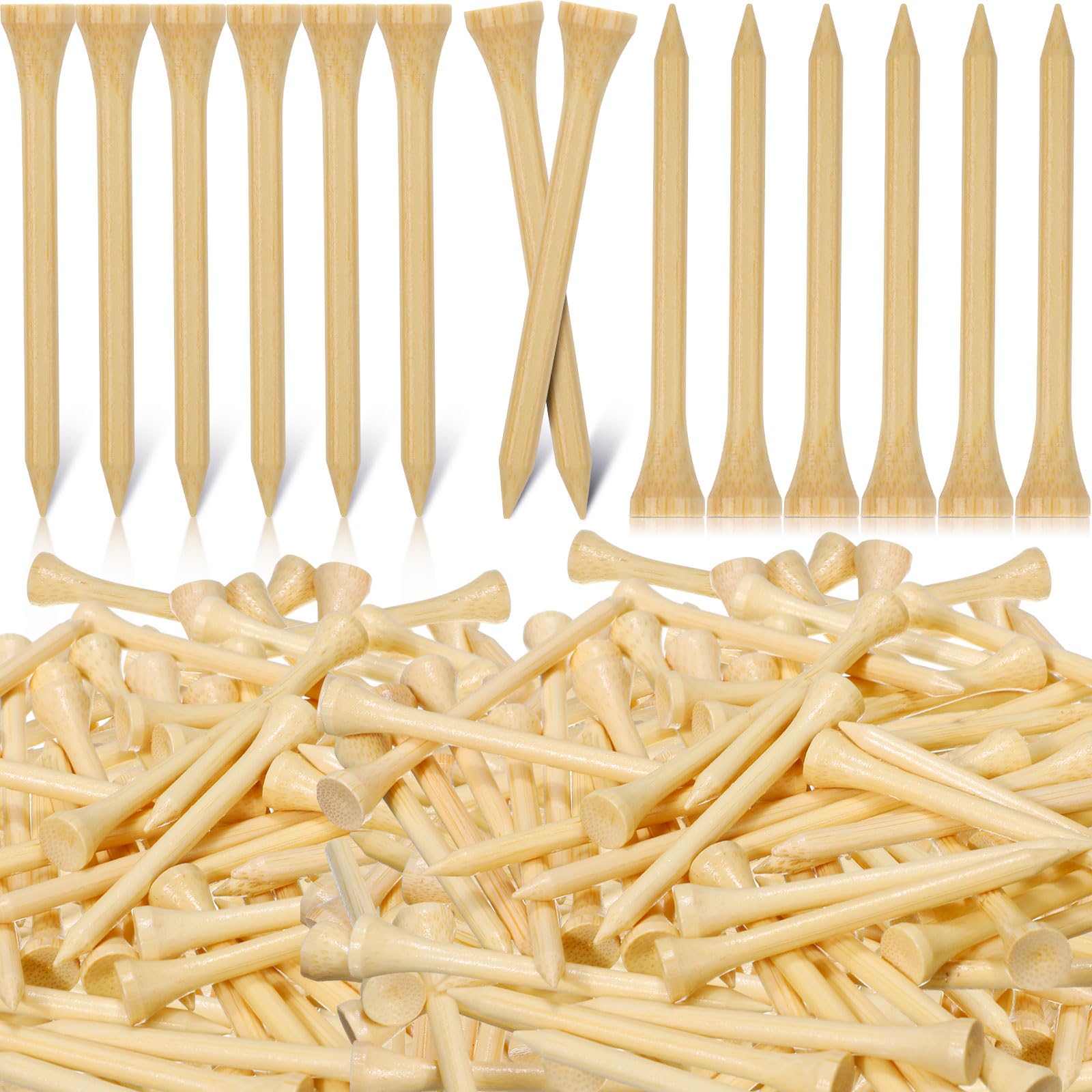Mudder 3500 Pcs Bamboo Golf Tees Bulk Professional Golf Tees Reduce Friction Side Spin for Club Men Women Kids Accessories (2-3/
