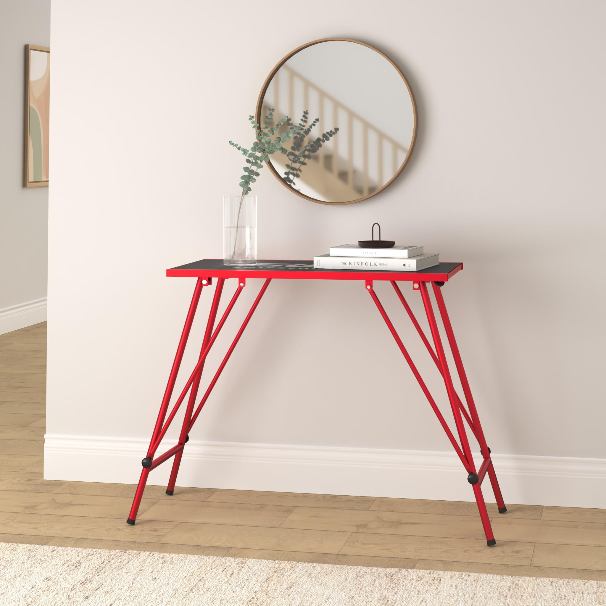 Swix T754 Economy Waxing Table 96cm x 45cm | Durable Compact Wax Table for Skis & Snowboard with One Leg Height Adjustment, Red