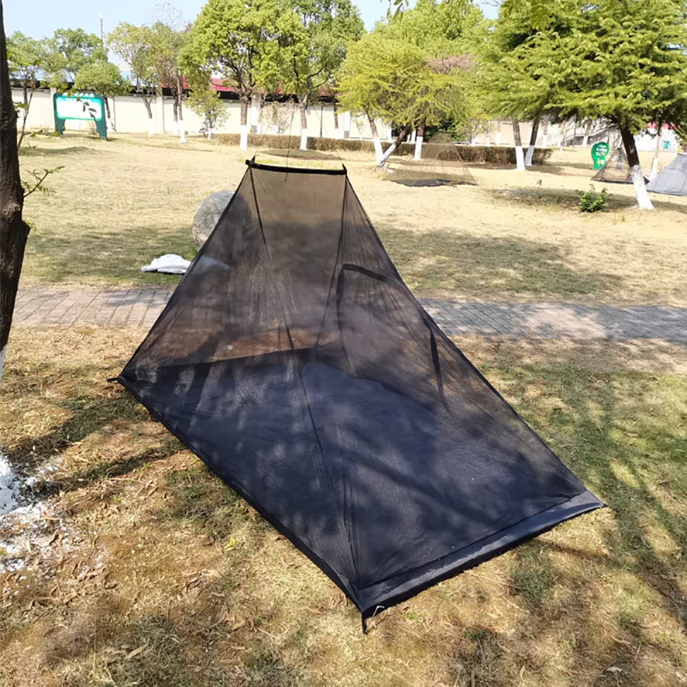 Vilemoon Mosquito Net With Bottom For Camping Bed Compact And Ultra-Light For Travel Outdoor Lightweight Mesh For 2 Person (Blac