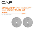 CAP Barbell Cast Iron Standard 1-Inch Weight Plate Set - Barbell Weights for Home Gym, Strength Training, and Weightlifting, 25