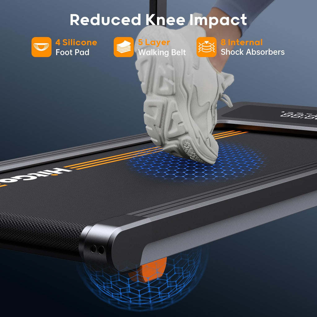 Hitgo Walking Pad For Home Office, Portable Under Desk 2 In 1 Treadmill With Foldable Handle, Remote Control, App, And Led Displ