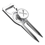 Blue Tees Golf - 6 In One Divot Repair Tool - Silver