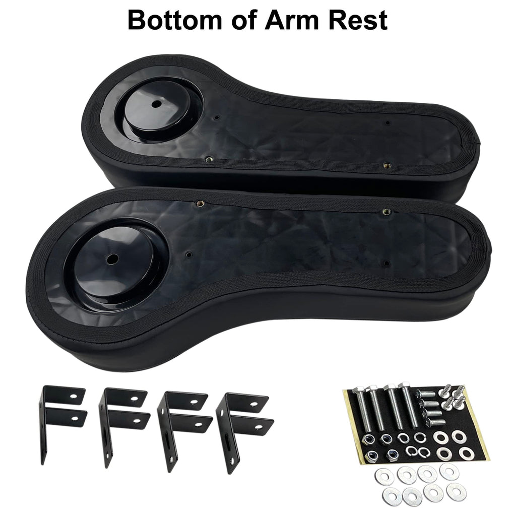 Huskey Parts Company Black Golf Cart Rear Seat Arm Rests W/Cup Holders- No Drilling Required!!