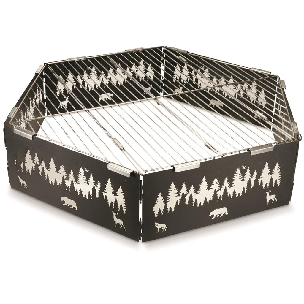 Guide Gear Folding Portable Stainless Steel Grill Grate, Camping Cooking Gear, Campfire Equipment, 36''