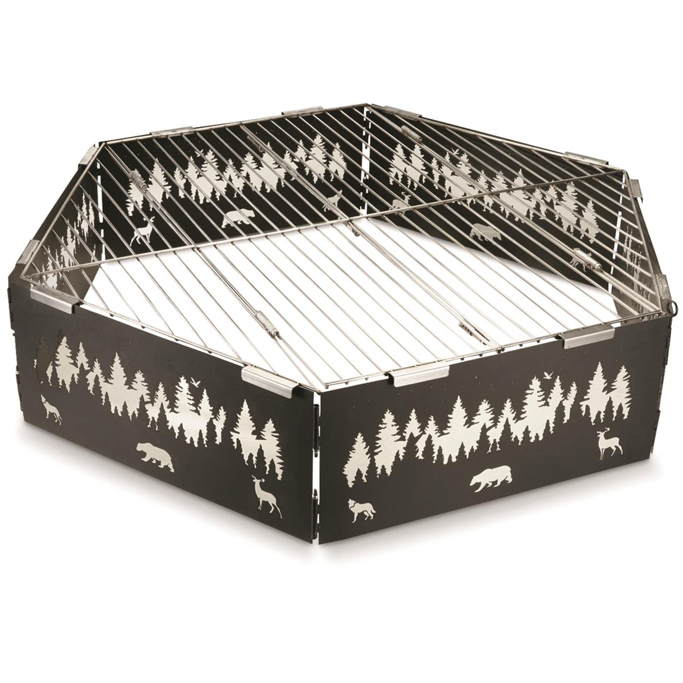 Guide Gear Folding Portable Stainless Steel Grill Grate, Camping Cooking Gear, Campfire Equipment, 36''