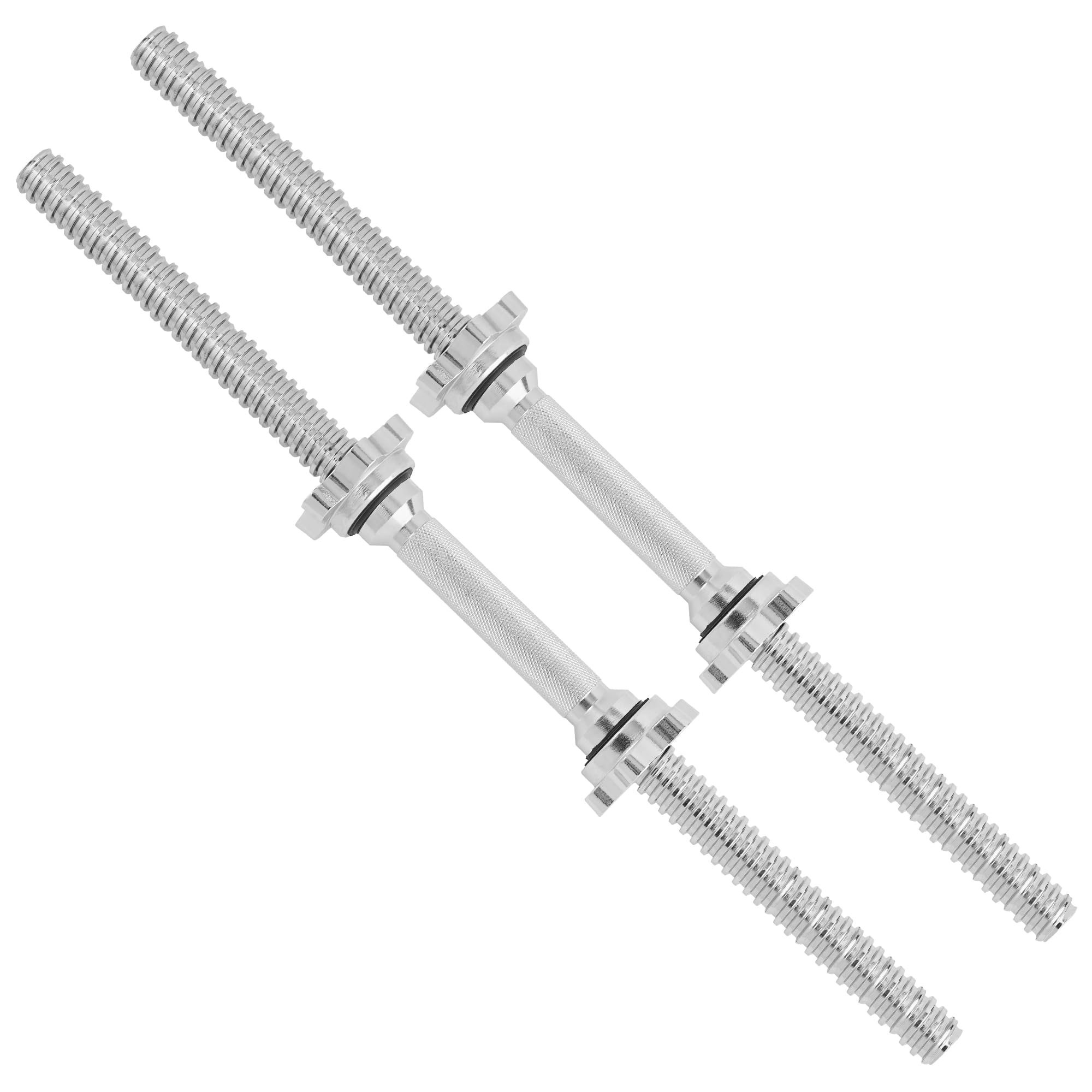 Metal Threaded Dumbbell Handles Chrome Grip - 24 x 1 inch