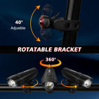 Ascher Ultra Bright Usb Rechargeable Bike Light Set, Powerful Bicycle Front Headlight And Back Taillight, 4 Light Modes, Easy To