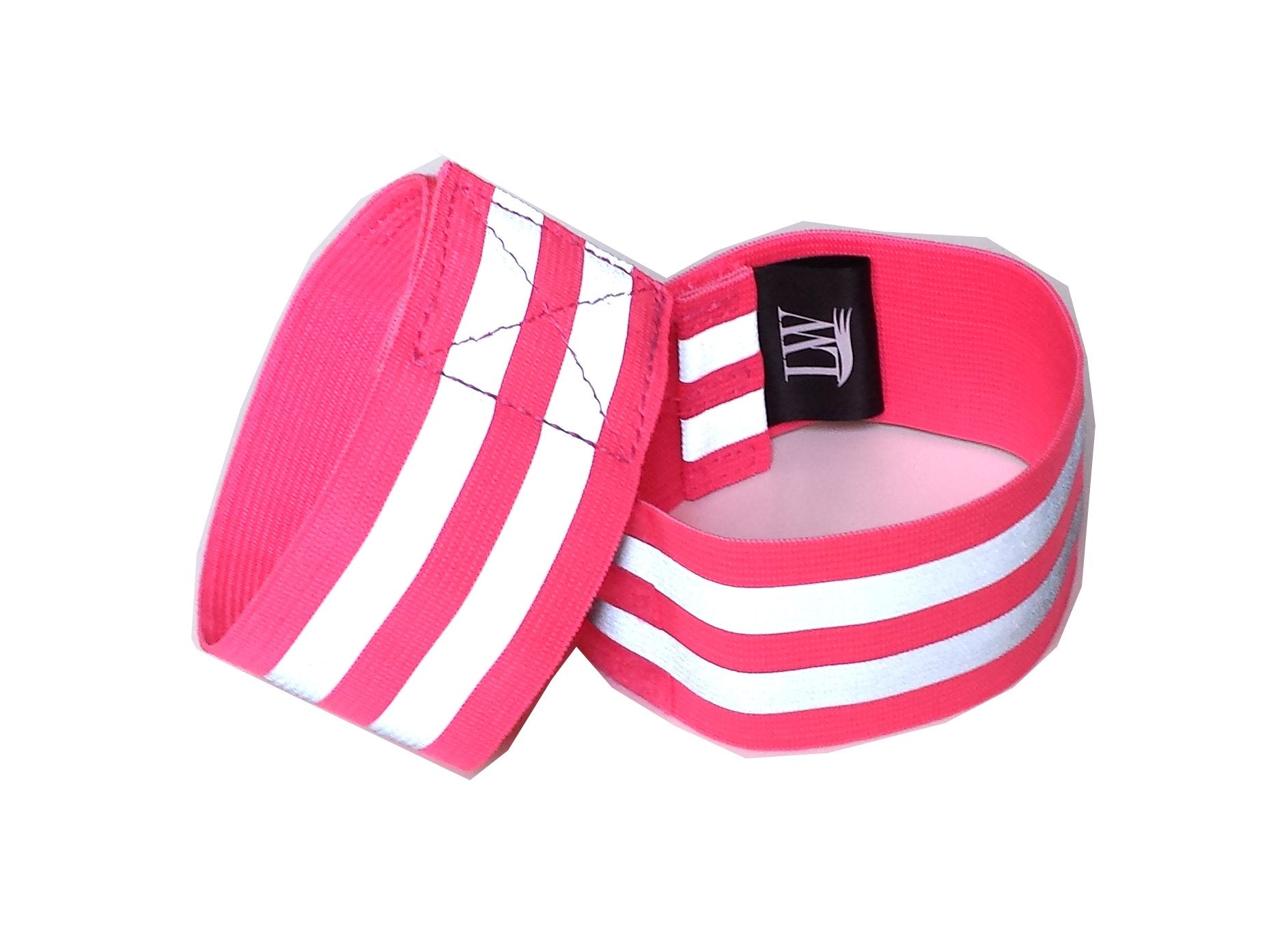 Lw Reflective Ankle Band Wristband (Pair) With Bonus Reflective Sticker (Ankle Band - Pink)