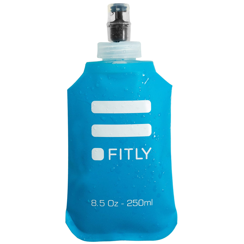 Fitly Soft Flask - 8.5 Oz (250 Ml) - Shrink As You Drink Soft Water Bottle For Hydration Pack - Folding Water Bottle Ideal For R