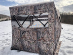 Muddy Outdoors Hunting Easy Set-Up Portable Concealable Black-Backed Water Resistant Epic Camo Prevue Ground Blind, 3-Person