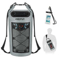 Piscifun Dry Bag, Waterproof Floating Backpack 10L with Waterproof Phone Case for Boating, Kayaking, Fishing, Grey 10L