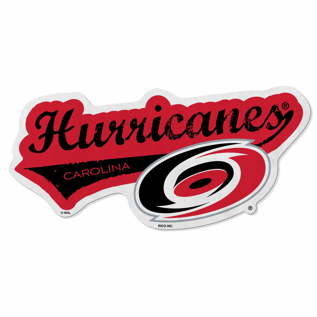 Rico Industries Nhl Carolina Hurricanes Distressed Shape Cut Pennant - Home And Living Room D  Cor - Soft Felt Ez To Hang 18X0.1