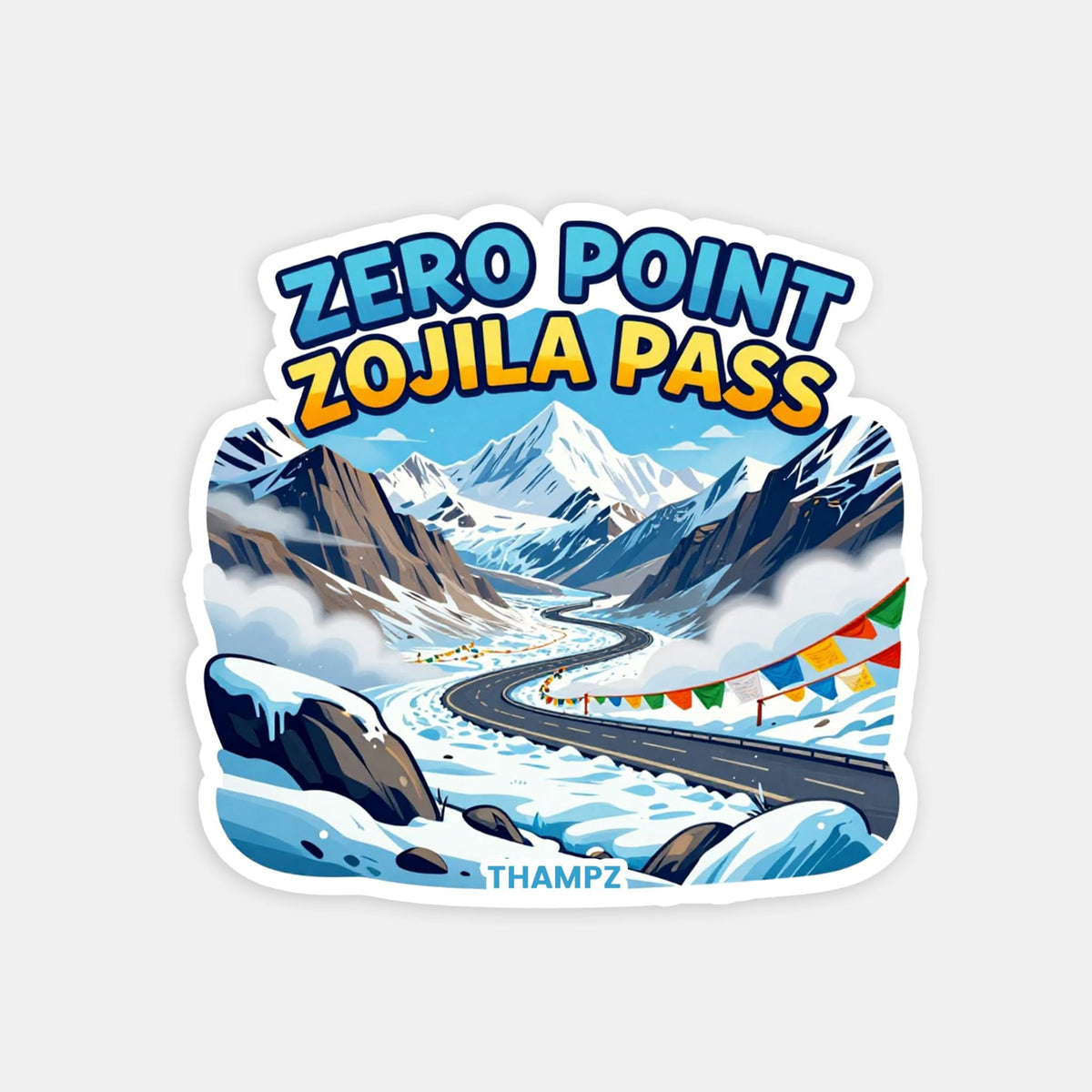 THAMPZ Zojila Pass Zero Point 3D Embossed Flexible Fridge Magnet 0.5mm Decorative with Strong Hold | Refrigerator Magnet for No