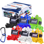 Hand Pitch Tally Counter Clicker -6 Pack Handheld People Lap Counter Clickers With 6 Lanyard And 2 Carabiners-Assorted Color Man