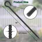18 Inch Rebar Stakes With Loop 12 Pack Camping Tent Ground Anchors Heavy Duty 1/2 Inch Diameter Metal Tree Stakes And Supports F