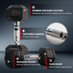 Ritfit 300/350/450/220 Lb Rubber Hex Dumbbells Set With Optional Dumbbell Rack, Multi Weight Set To Choose, Ideal For Home Gym A