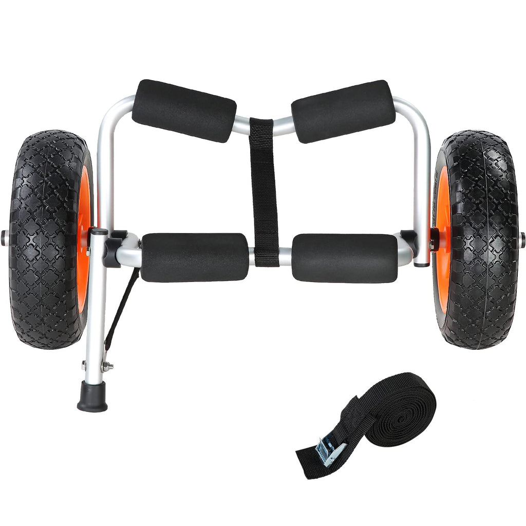 Vevor Kayak Cart, 250Lbs Load Capacity, Foldable Kayak Dolly Aluminum Kayak Wheels With 10 Solid Tires For Kayaks Carrier Canoes