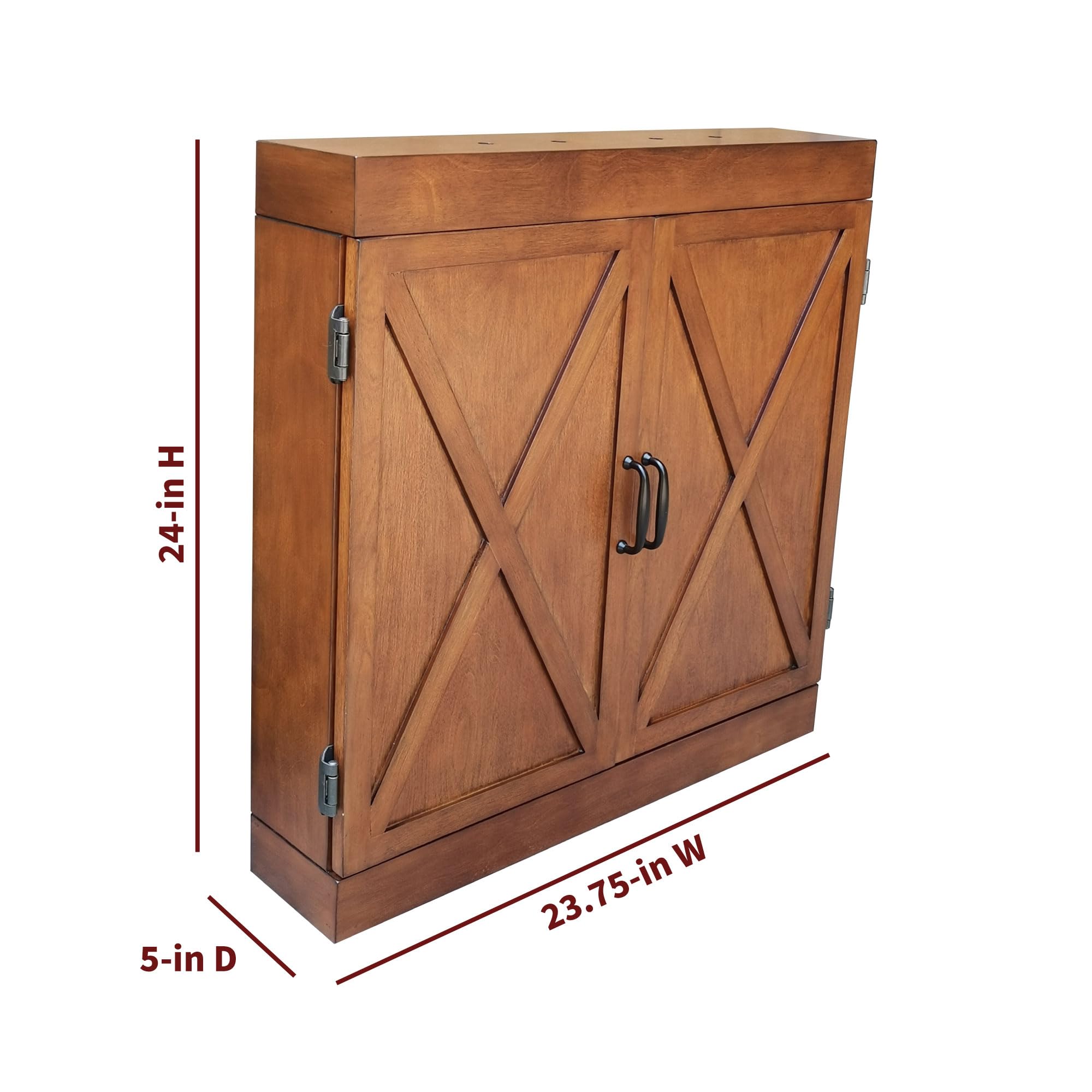 Hathaway Farmington Dartboard And Cabinet Set - Includes 18-In Dartboard, Steel-Tip Darts, Chalk Scoreboards - Perfect For Famil