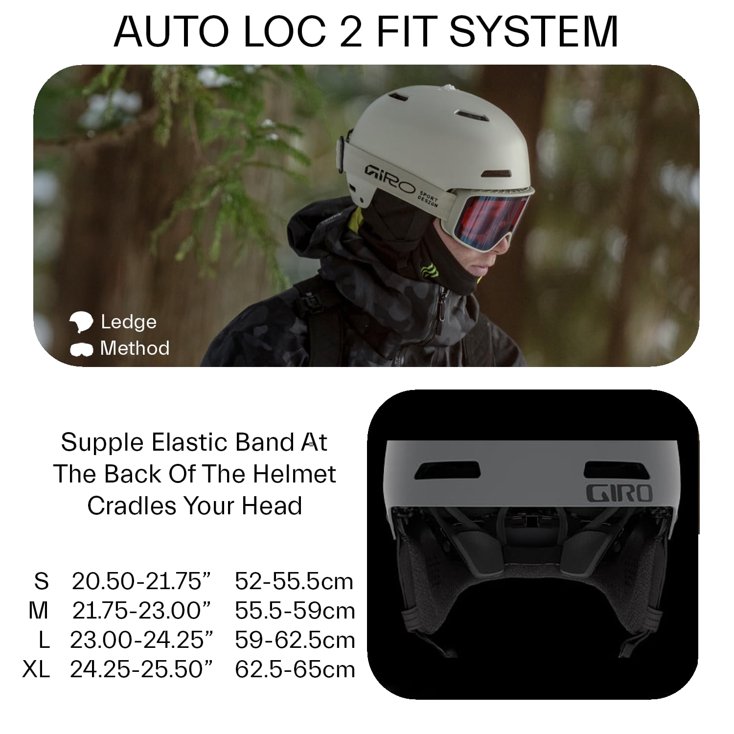 Giro Ledge Snow Helmet - Matte Stone - Size L (59-62.5cm)