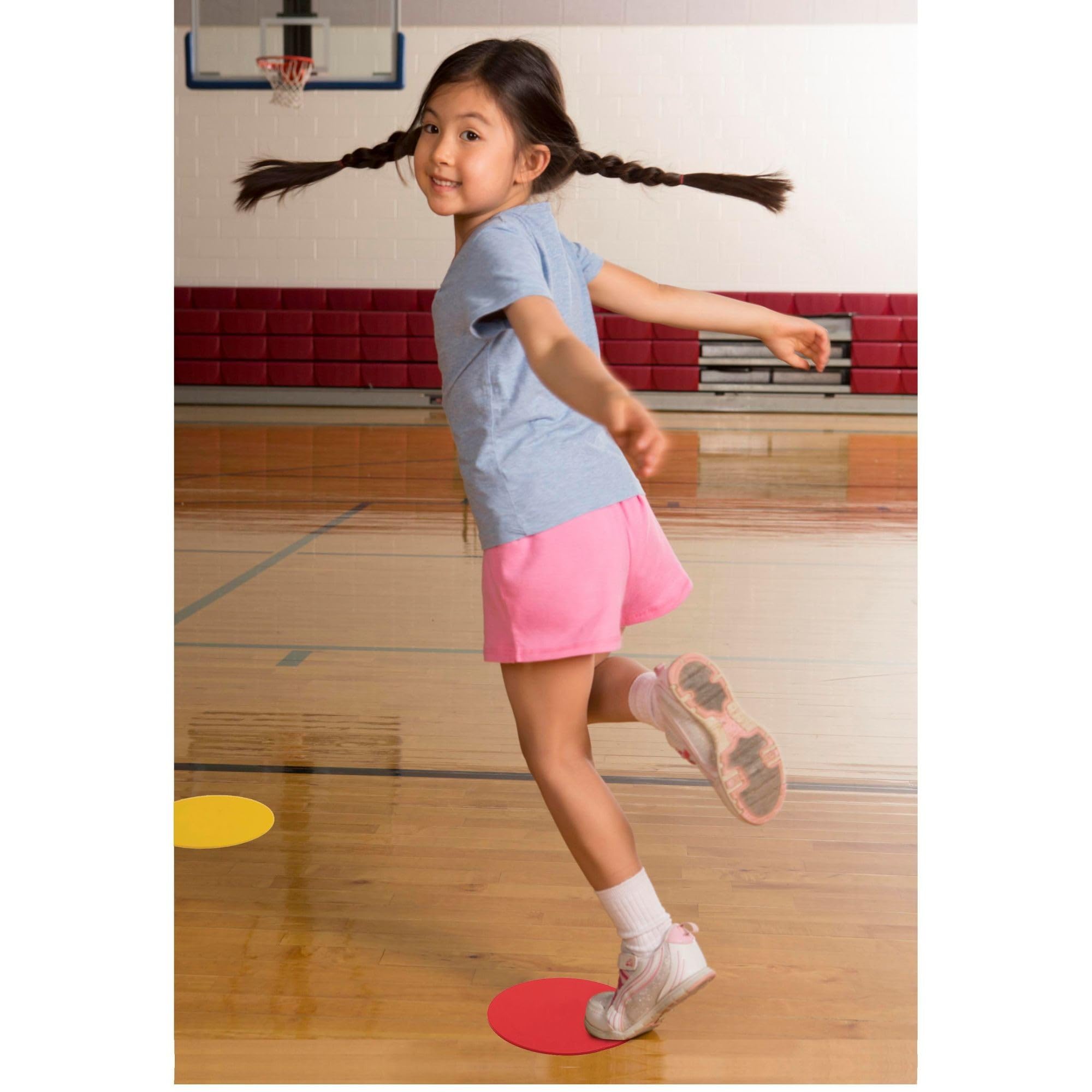 S&S Worldwide Spectrum 5'', Anti-Skid, Soft Round Vinyl Spot Markers For Pe/Gym Classes, Class Room Activities And Games, Assort