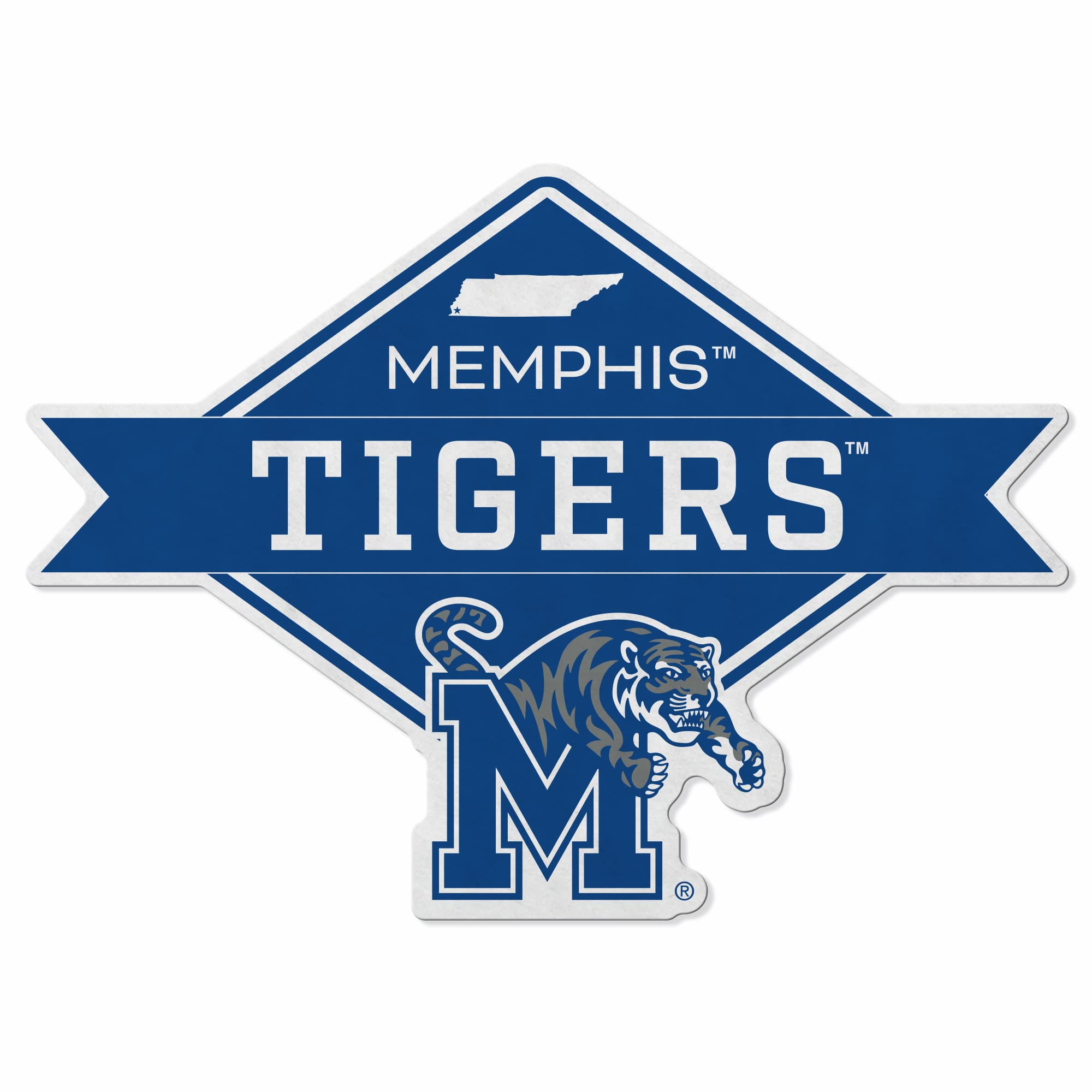 Rico Industries Ncaa Memphis Tigers Diamond Shape Cut Pennant - Home And Living Room D  Cor - Soft Felt Ez To Hang 20.5 X 18