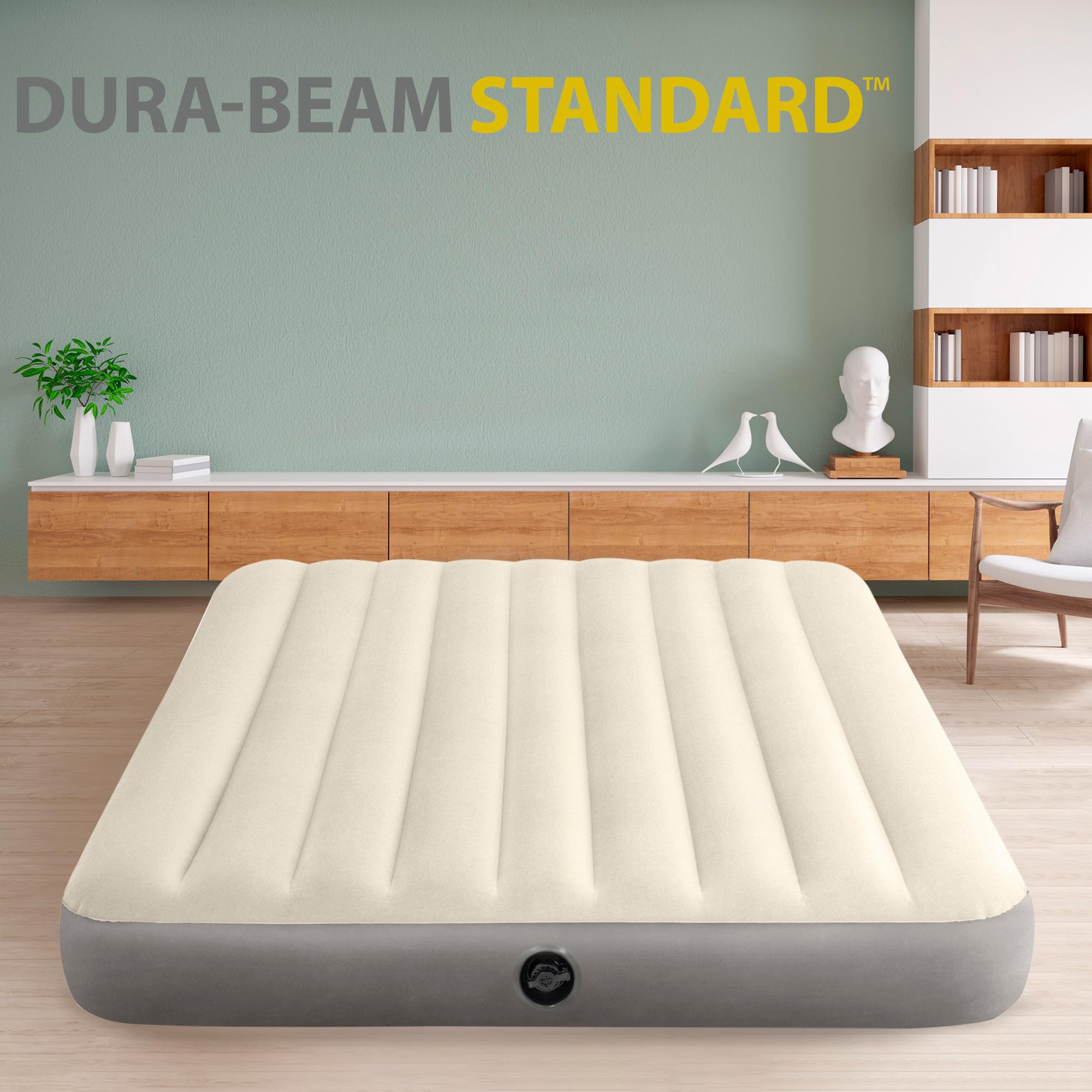 Intex Unisexs Queen Dura-Beam Series Single High Airbed, Taupegrey, One Size