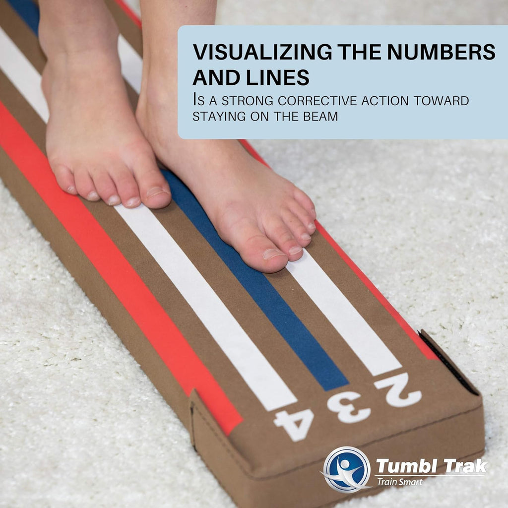 Tumbl Trak 8 Ft Laser Beam With Solid Wood Core, Low Gymnastics Balance Beam For Home