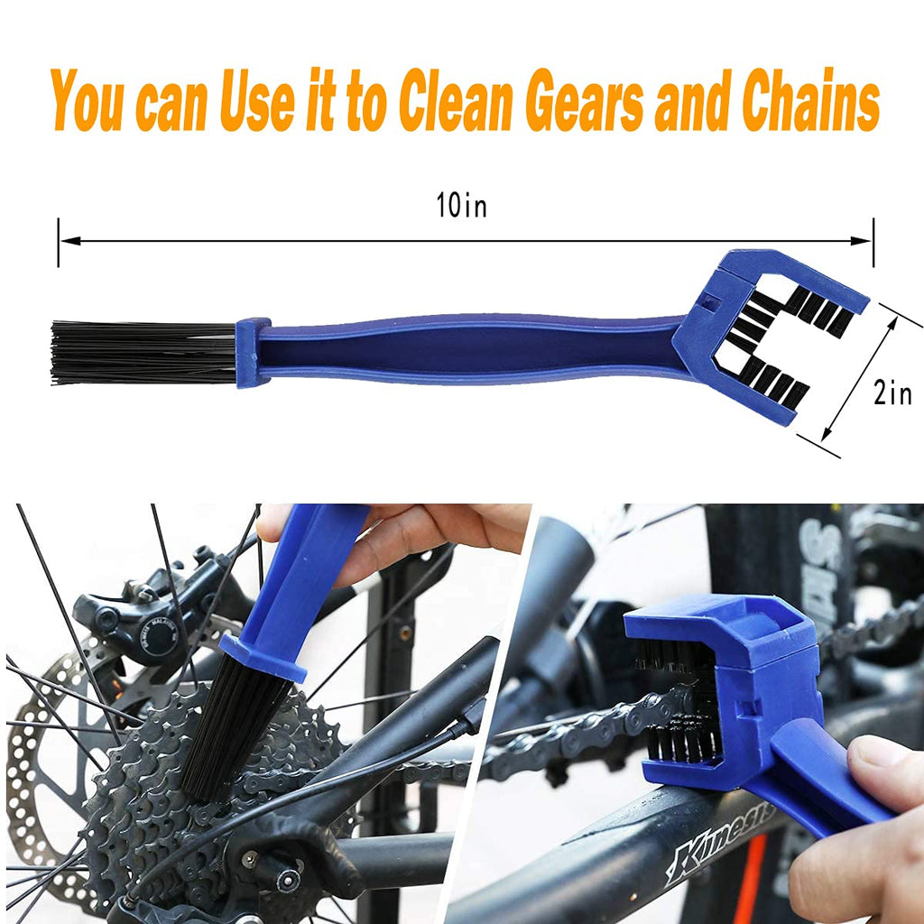 Qeeheng 10Pcs Bike Cleaning Kit, Bicycle Clean Brush Tool Including Chain Cleaner For Cycling,Bike Chain Cleaner Brush Suitable