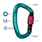 Xinda Screwgate Locking Carabiner Clip - Professional Rock Climbing Carabiner Screw Lock,Heavy Duty Carabiners For Climbing,Moun