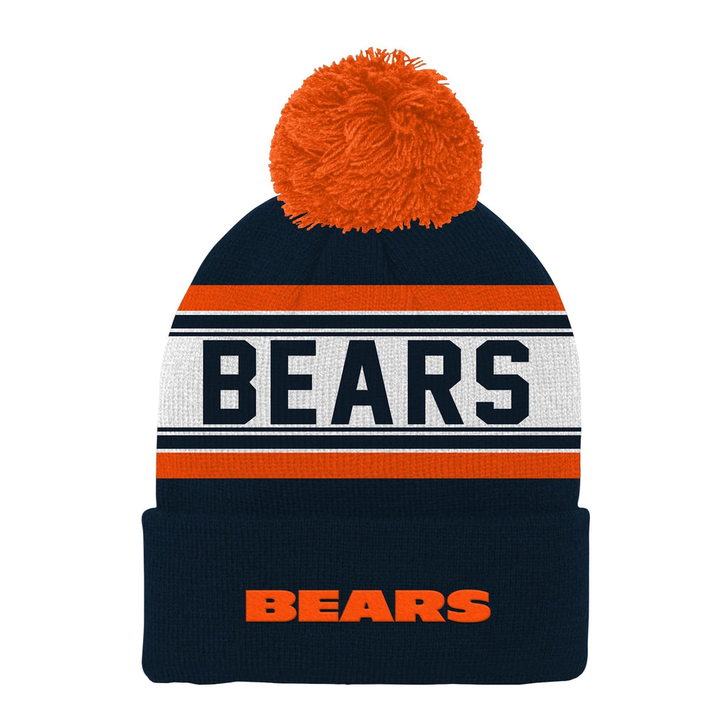 Outerstuff Nfl Kids 4-7 Official Primary Logo Sport Knit Cold Weather Cuffed Pom Beanie Hat (Us, Alpha, One Size, Chicago Bears)