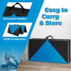 Giantex 4X8X2 Gymnastics Mat, Folding Anti-Tear Gymnastics Panel Mats W/Carrying Handles, Hook And Loop Fastener, Lightweight Tu
