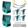 VEVOR Swing Set Brackets, Heavy-Duty A-Frame Set Hardware, with 2 A-Frame Swing Brackets & 2 Seats & 4 Hangers, for Playground B