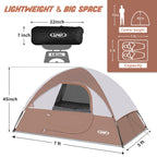 Camping Tent 2 Person, Waterproof Windproof Tent With Rainfly Easy To Set Up Portable Dome Tents For Camping