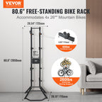 Vevor 4 Bike Storage Rack, Free Standing Gravity Wall Vertical Bike Rack, Fully Adjustable Bike Rack Garage, Sturdy Steel & Easy