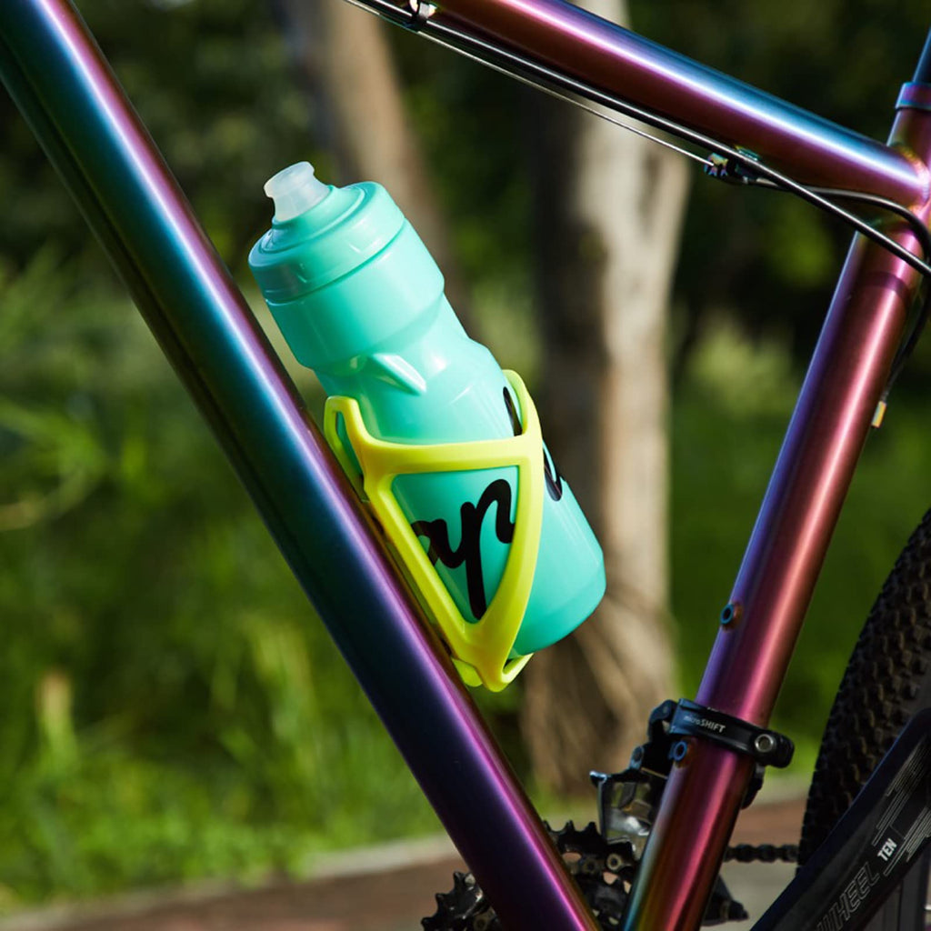 Corki Cycles Bike Water Bottle Holder, Right Side Pull Water Bottle Cage For Road & Mountain Bikes Yellow 2-Pack