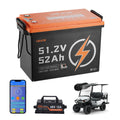 VEVOR 48V (51.2V) 52AH Lithium Golf Cart Battery, with 15A Charger, Lifepo4 Battery Kit, Built-in 100A BMS, 4000 Cycles, 2C Disc