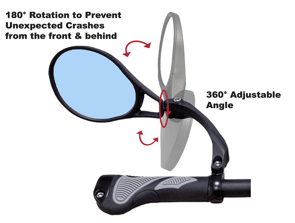 Hafny E13 Approved E-Bike Mirror, Large Surface Handlebar Bike Mirror, Hd Automotive Grade Glass Bicycle Mirror, Safe Blast-Resi