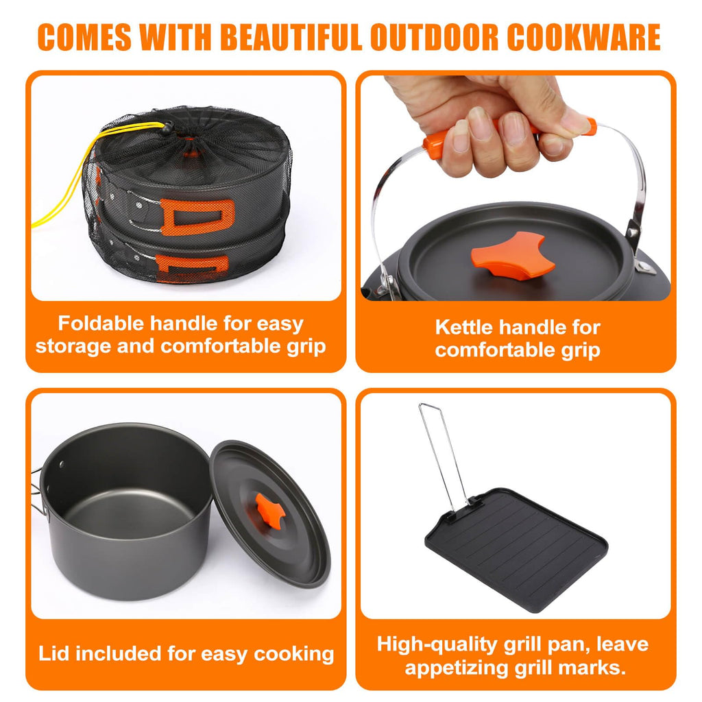 Hisencn 2 Burner Foldable Camping Stove With Griddle,Portable Propane Camp Stove, 20000 Btu Propane Stove, Outdoor Gas Stove Wit