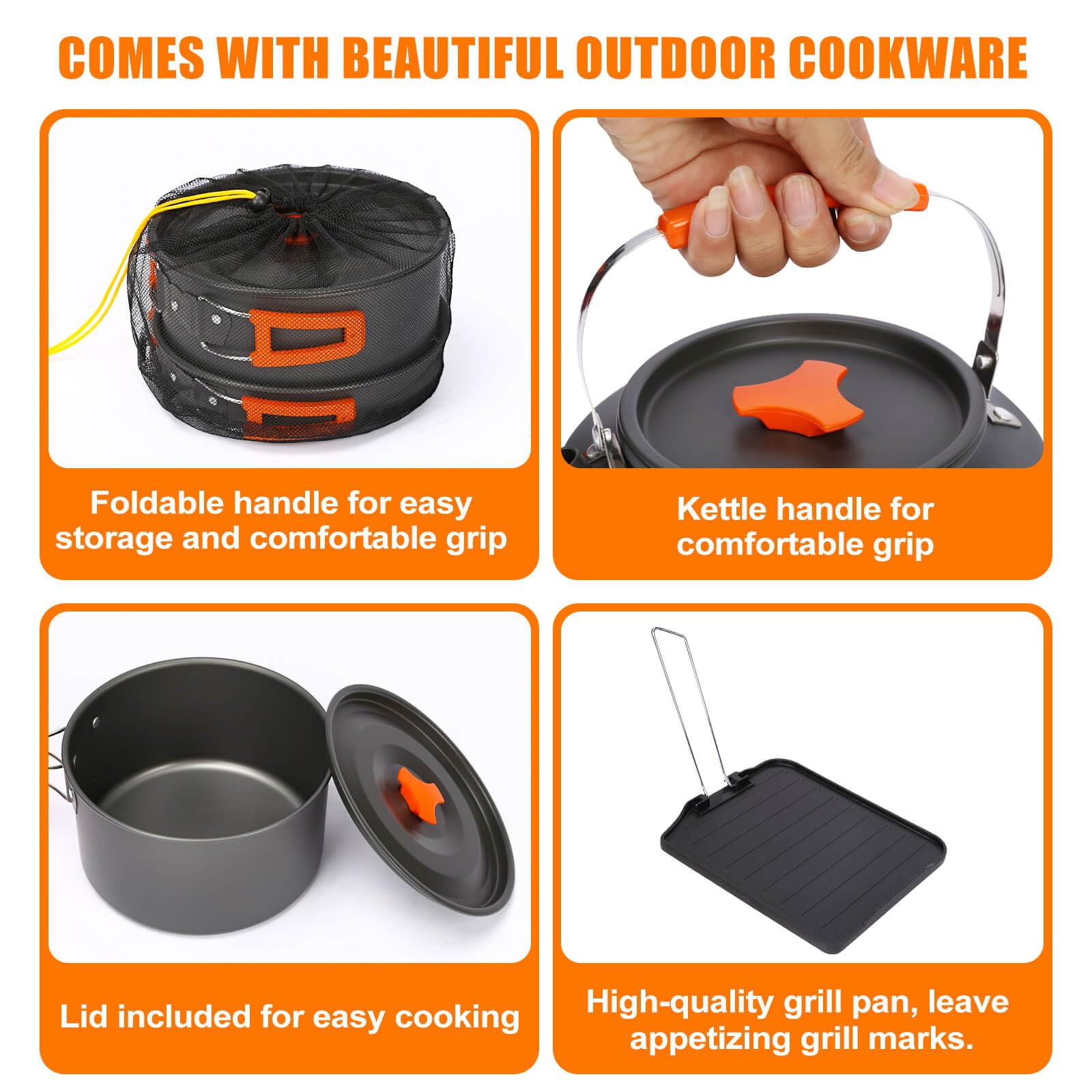 Hisencn 2 Burner Foldable Camping Stove With Griddle,Portable Propane Camp Stove, 20000 Btu Propane Stove, Outdoor Gas Stove Wit