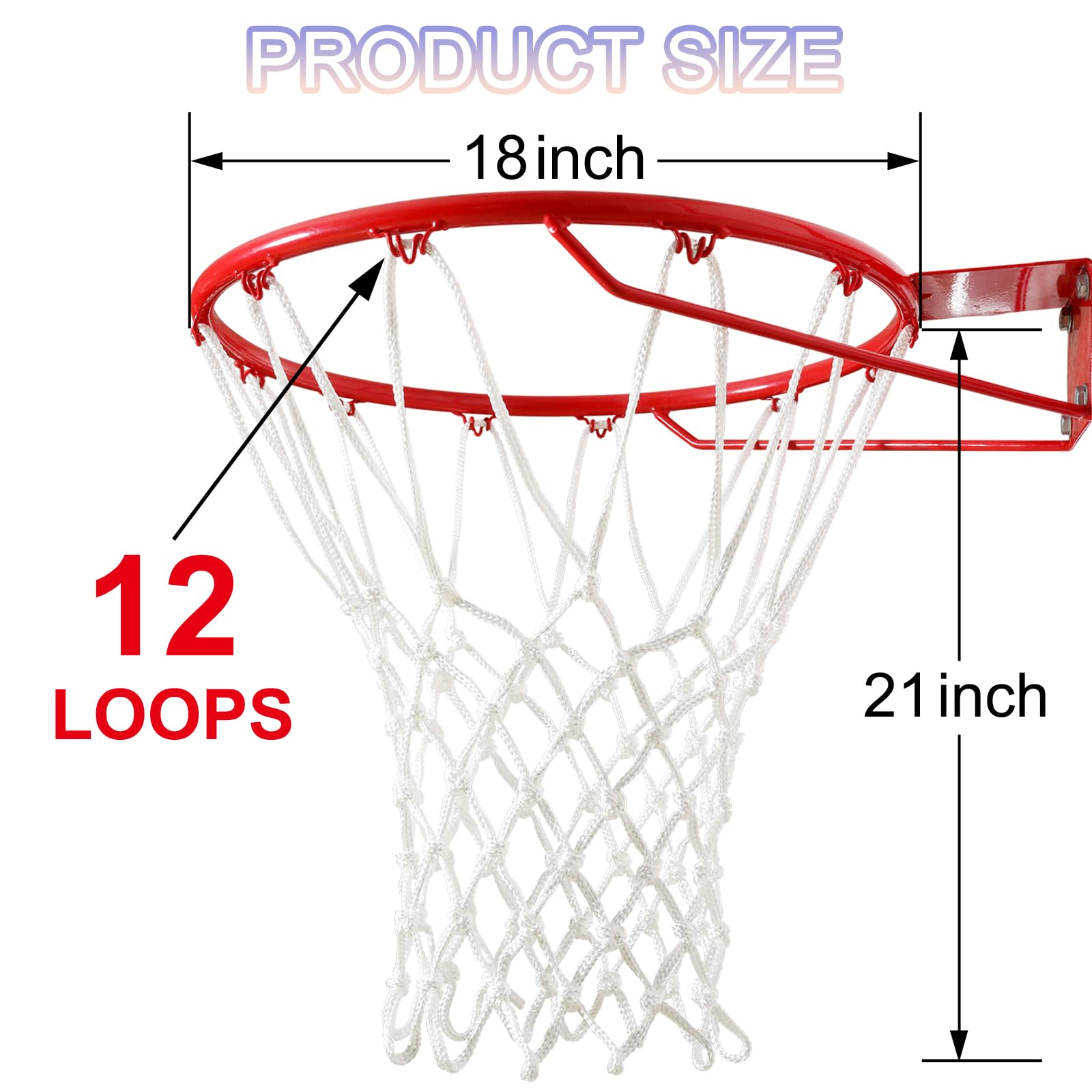 Lao Xue Basketball Net Outdoor,(7.16 Oz) Professional Heavy Duty Basketball Net Replacement,All Weather Anti Whip, Suitable For