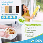 Aidea Microfiber Cleaning Cloths White-50Pk, Strong Water Absorption, Lint-Free, Scratch-Free, Streak-Free, Dish Towels White (1