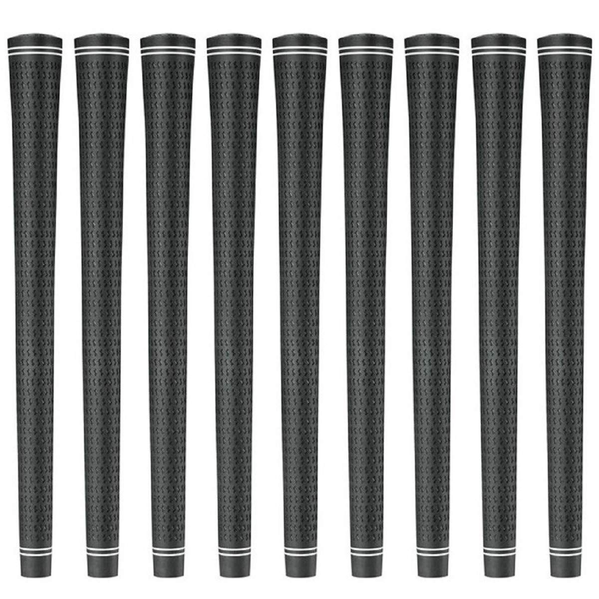 Karma Revolution Black Midsize Golf Grips for Men (9 Pack), +1/32 Oversized