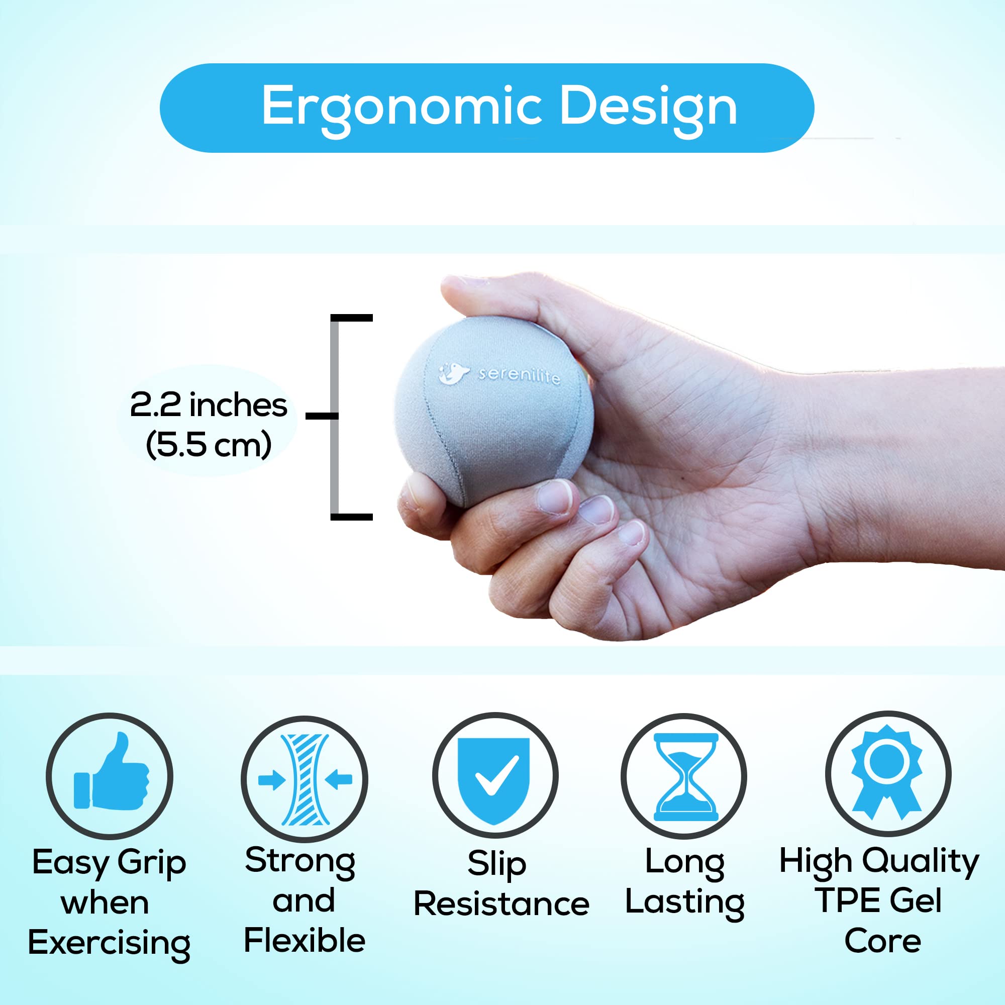 Serenilite Stress Balls, Anxiety Relief Items, Grip Strength Trainer, Meditation Accessories, Physical Therapy Equipment, Fidget
