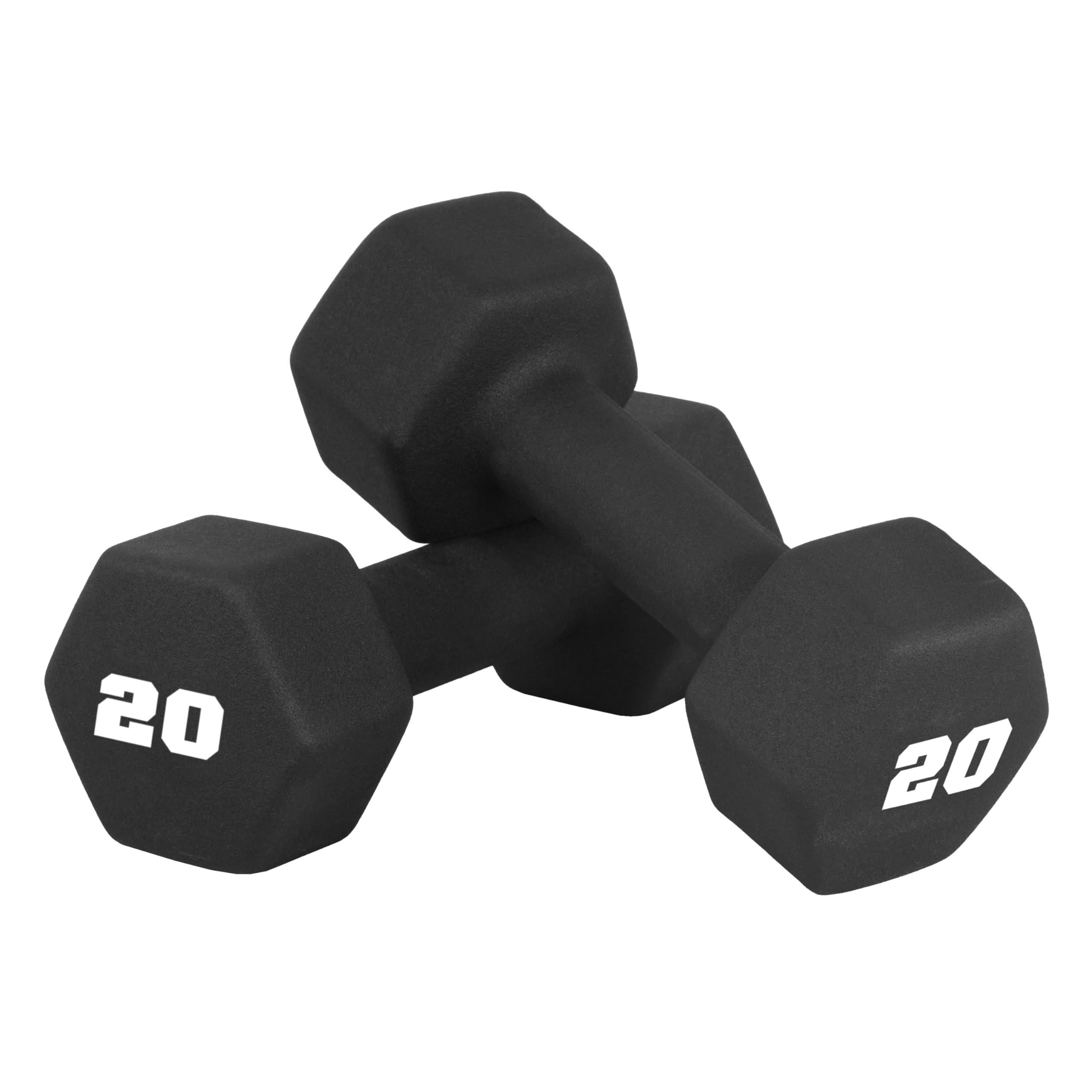 CAP Barbell 20 LB Neoprene Dumbbell Hand Weights - Pair | Black