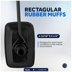 Five Oceans Outboard Motor Muffs, Universal Outboard Motor Flusher, Black Pvc Marine Grade Rectangular Muffs, Coated Steel Brack