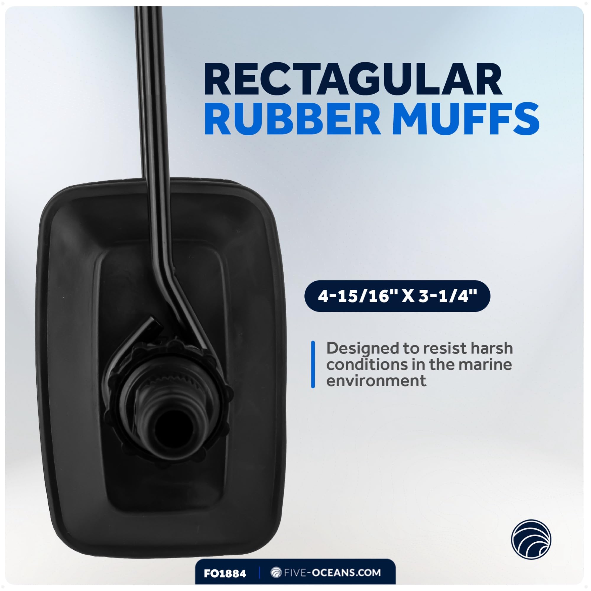 Five Oceans Outboard Motor Muffs, Universal Outboard Motor Flusher, Black Pvc Marine Grade Rectangular Muffs, Coated Steel Brack