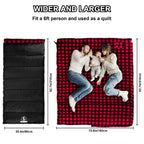Forinbuy Cotton Flannel Sleeping Bag For Adults, Xl Cold Weather Sleeping Bags, 3-4 Season Waterproof Warm Envelope Sleeping Bag
