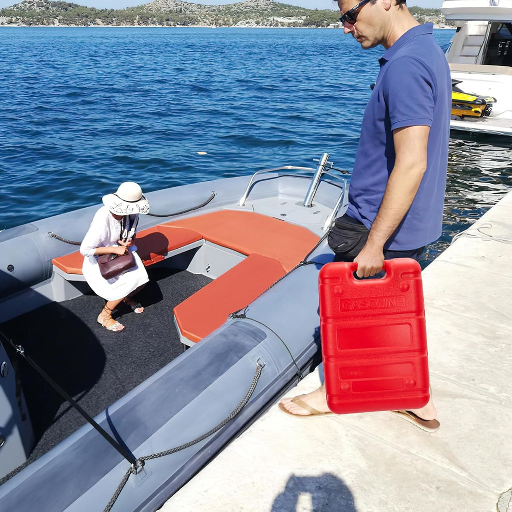 GarveeTech Marine Tank, 6 Gallon Outboard Marine Boat Transfer Tank with 9.8ft Hose, Gauge, I-Shaped Handle, Easy to Carry for O