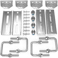 4 PCS 8 Galvanized Swivel Top Bunk Bracket Kit with Hardware for 3x3,2x3,1.5x3 Boat Trailer Crossmember, Boat Trailer Bunk Brack